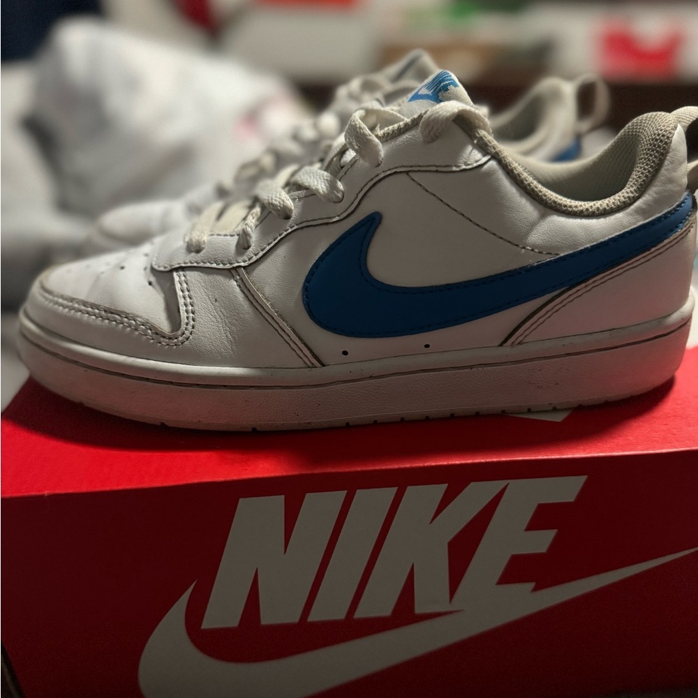 Nike Kids White and Blue Sneakers